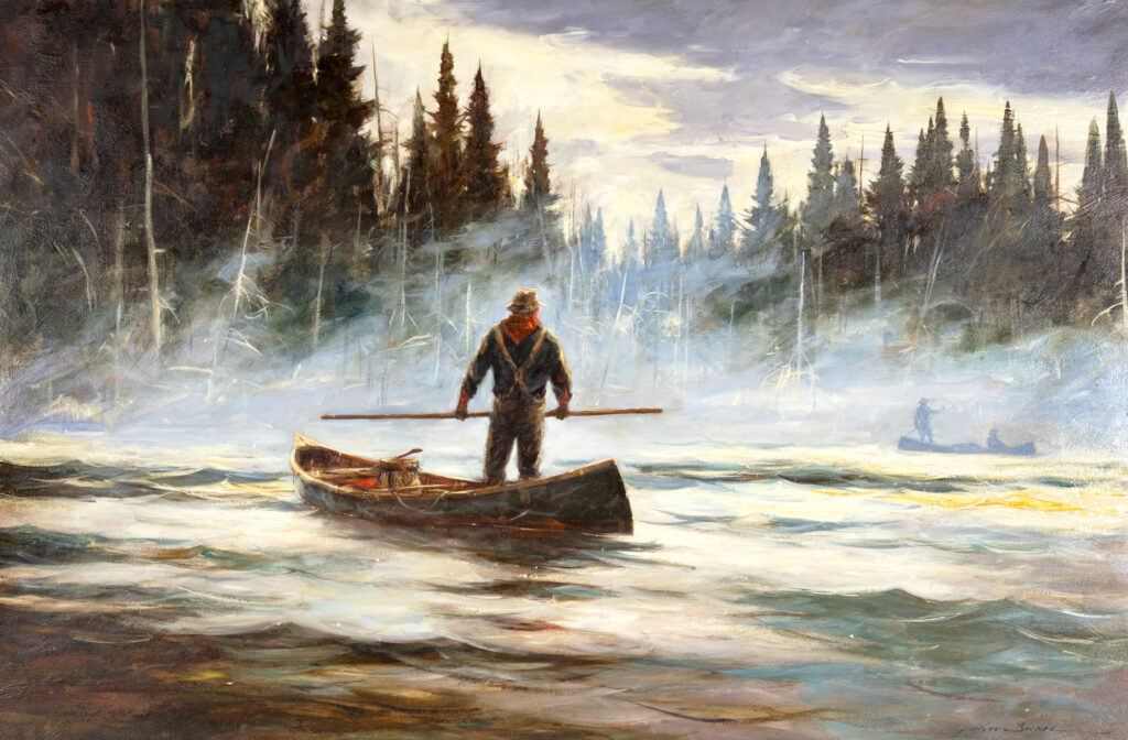 John Swan (1948- ), Northwoods Fishing - Jackson Hole Art Auction