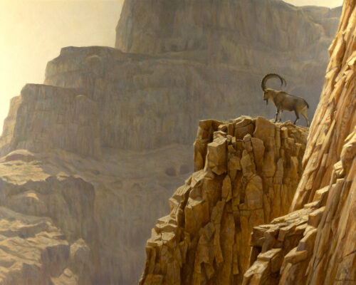 Robert Bateman (1930- ) Ibex At Masada, 1999 Acrylic On Panel 29 X 39
