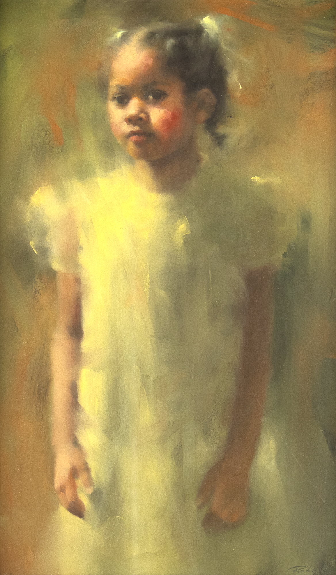 Bonita Roberts (1947- ) Girl in Yellow Dress pastel on paper 23 5/8 x 15 1/2