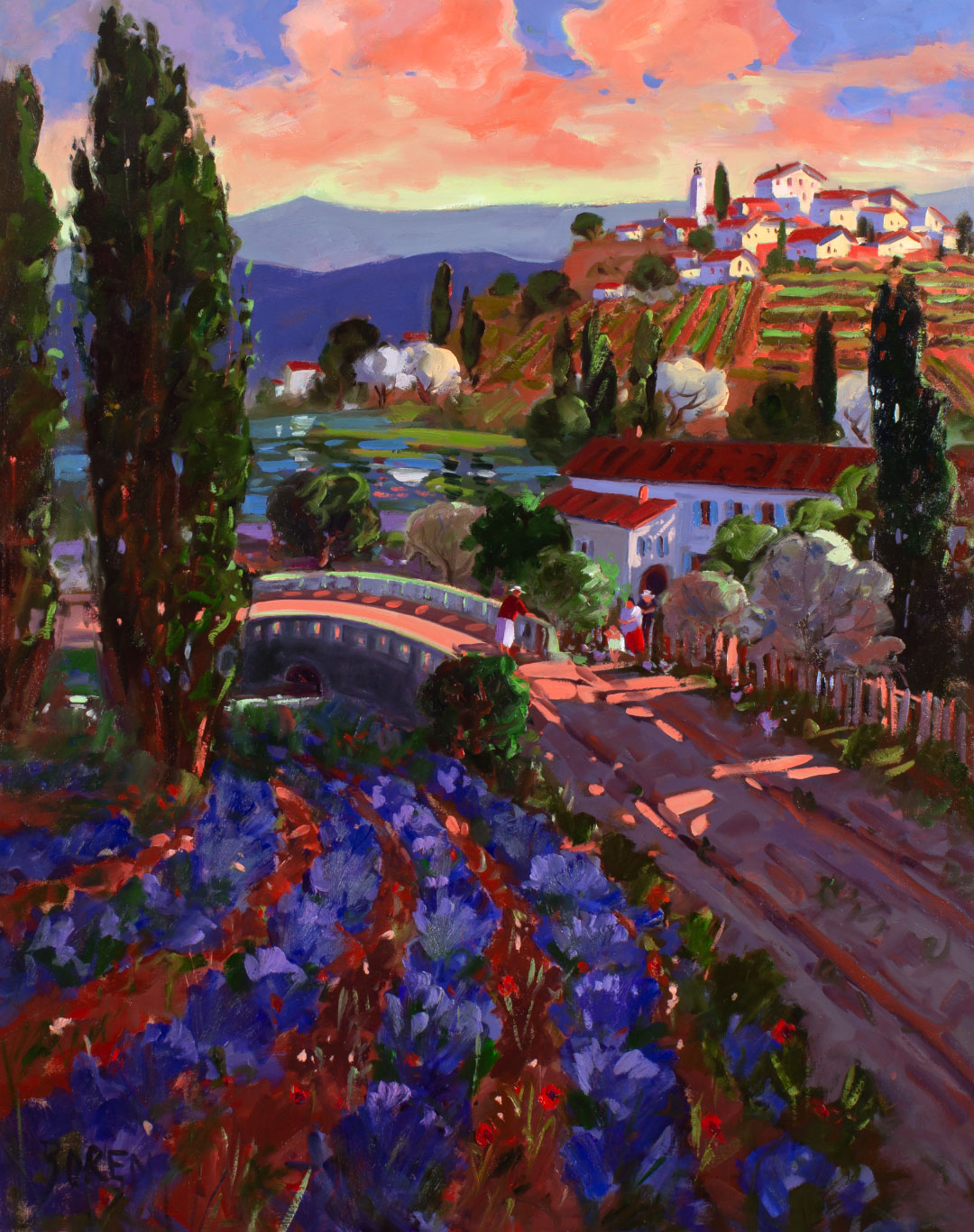 Evelyne Boren (1939- ) La Mémoire de Provence (Provence Memories) oil on canvas 60 x 48