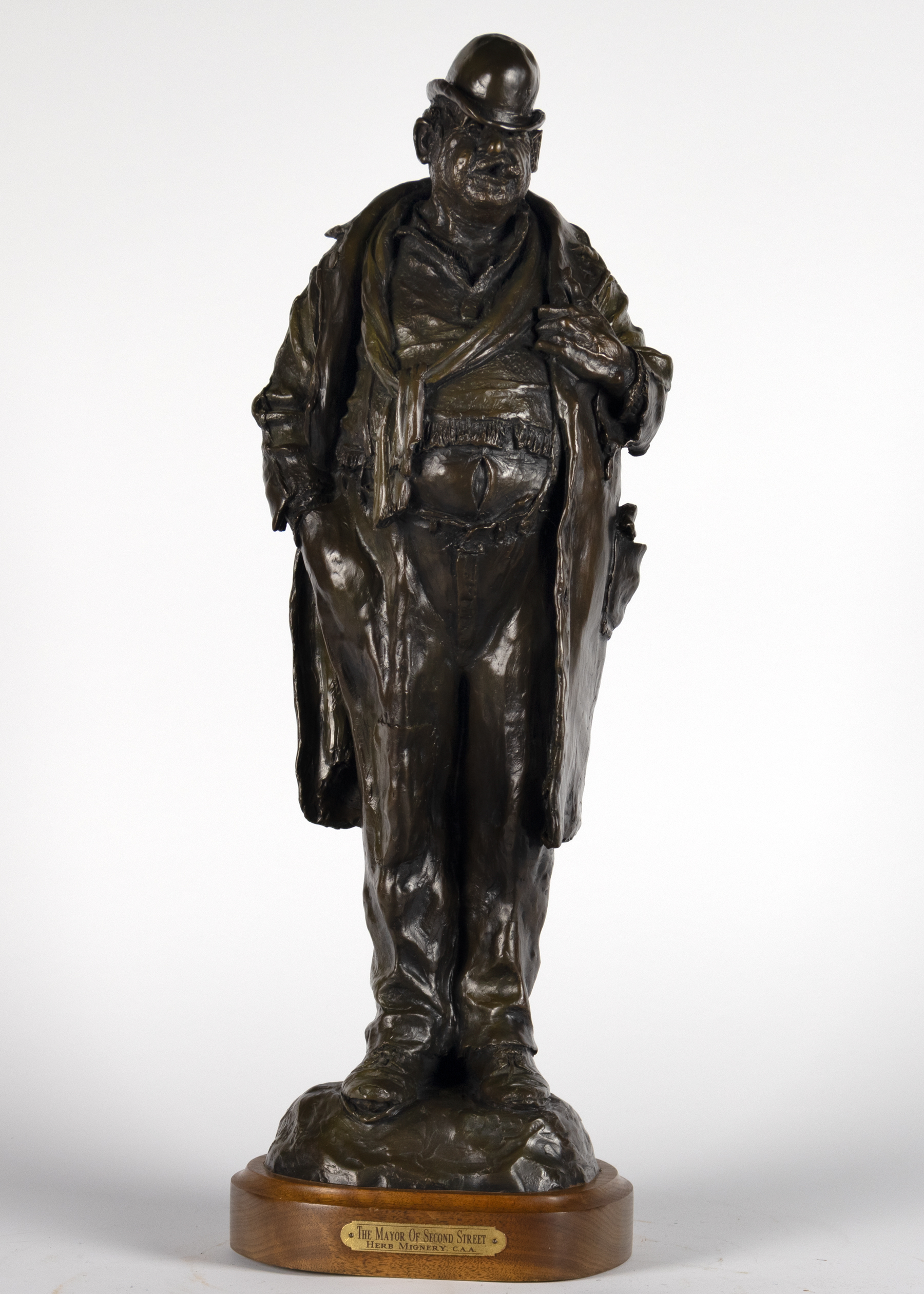 Herb Mignery (1937- ) The Mayor of Second Street, 1992 bronze, 5/20 24 5/8 x 9 5/8 x 7 7/8 26 1/4 x 9 5/8 x 7 7/8 (with base)