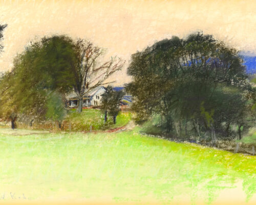 Wolf Kahn (1927-2020) The Winchester Farm Pastel On Paper 13 3/4 X 18 5/8