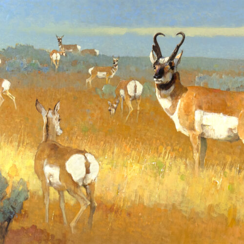 Bob Kuhn (1920-2007) Where The Deer And The Antelope Play, 1996 Acrylic On Board