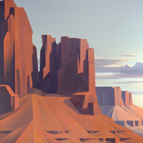 Ed Mell (1942-2024) Standing Orange Rocks, 1983 Oil On Canvas