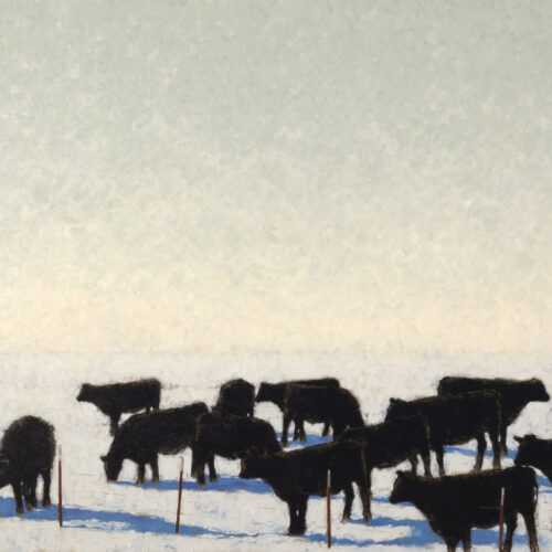 Jared Sanders (1970- ) Winter Shadows Oil On Canvas 40 X 90