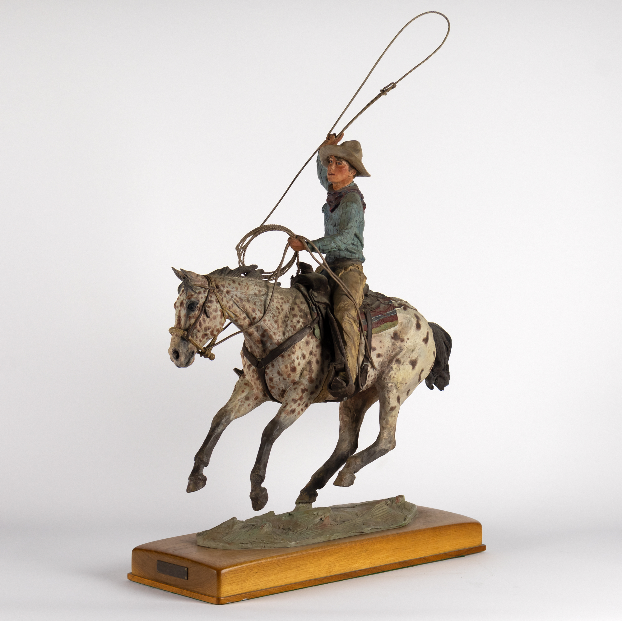 Harry Jackson (1924-2011) Ropin' a Star, 1982/1991 egg/oil tempera on bronze 27 1/4 x 22 x 8 3/4