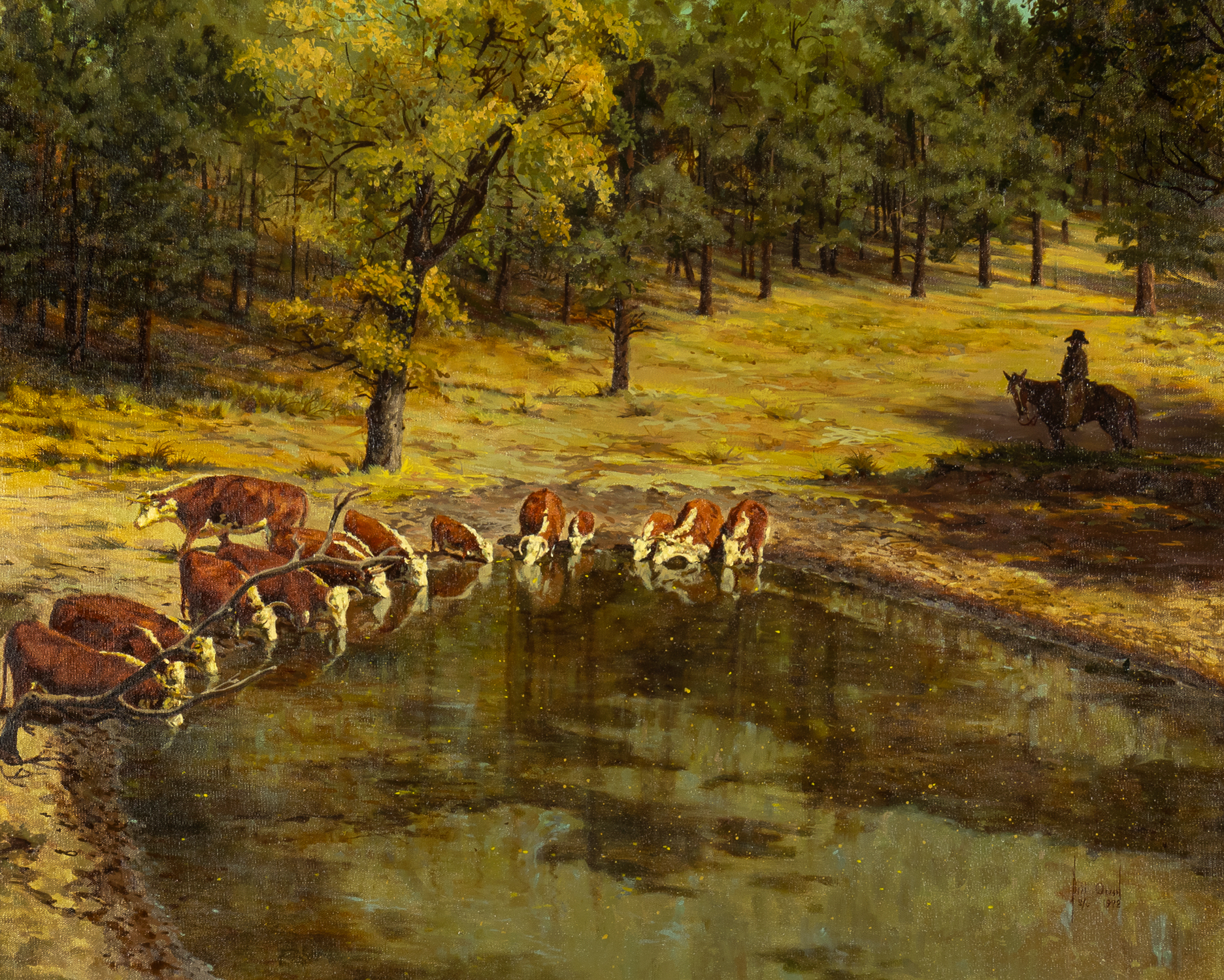 Bill Owen (1942-2013) Watering Hole, 1972 oil on canvas 24 x 30