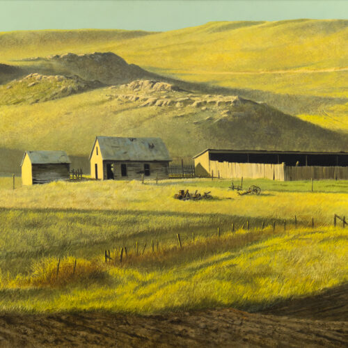 Robert Charles Clark (1920-1999) Nebraska Land, 1968 Egg Tempera On Board 24 X 48