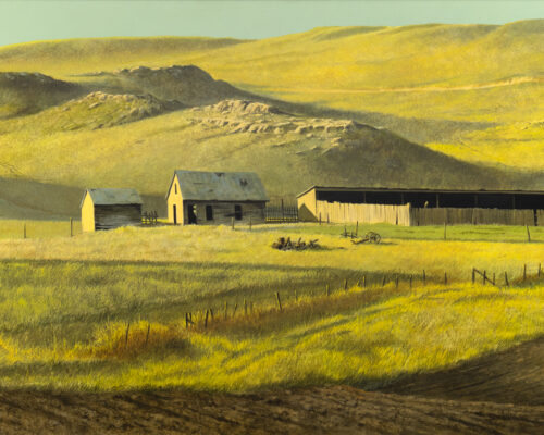 Robert Charles Clark (1920-1999) Nebraska Land, 1968 Egg Tempera On Board 24 X 48