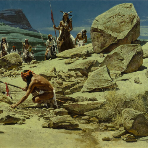 Frank McCarthy (1924-2002) The Tracker, 1980 Oil On Board 24 X 36