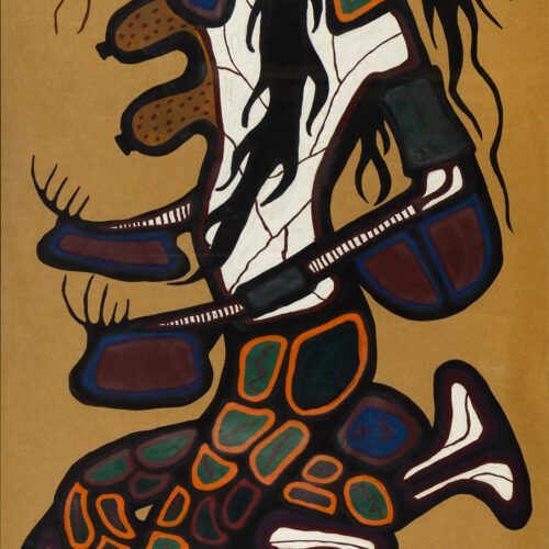 Norval Morrisseau (1932-2007) Mother Of Serpents, 1968 Acrylic On Millboard 71 X 32