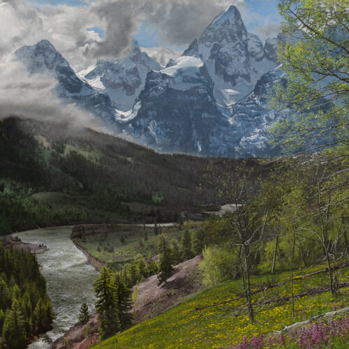 Phil Philbeck (1968- ) Springtime In The Tetons, 2012 Oil On Canvas