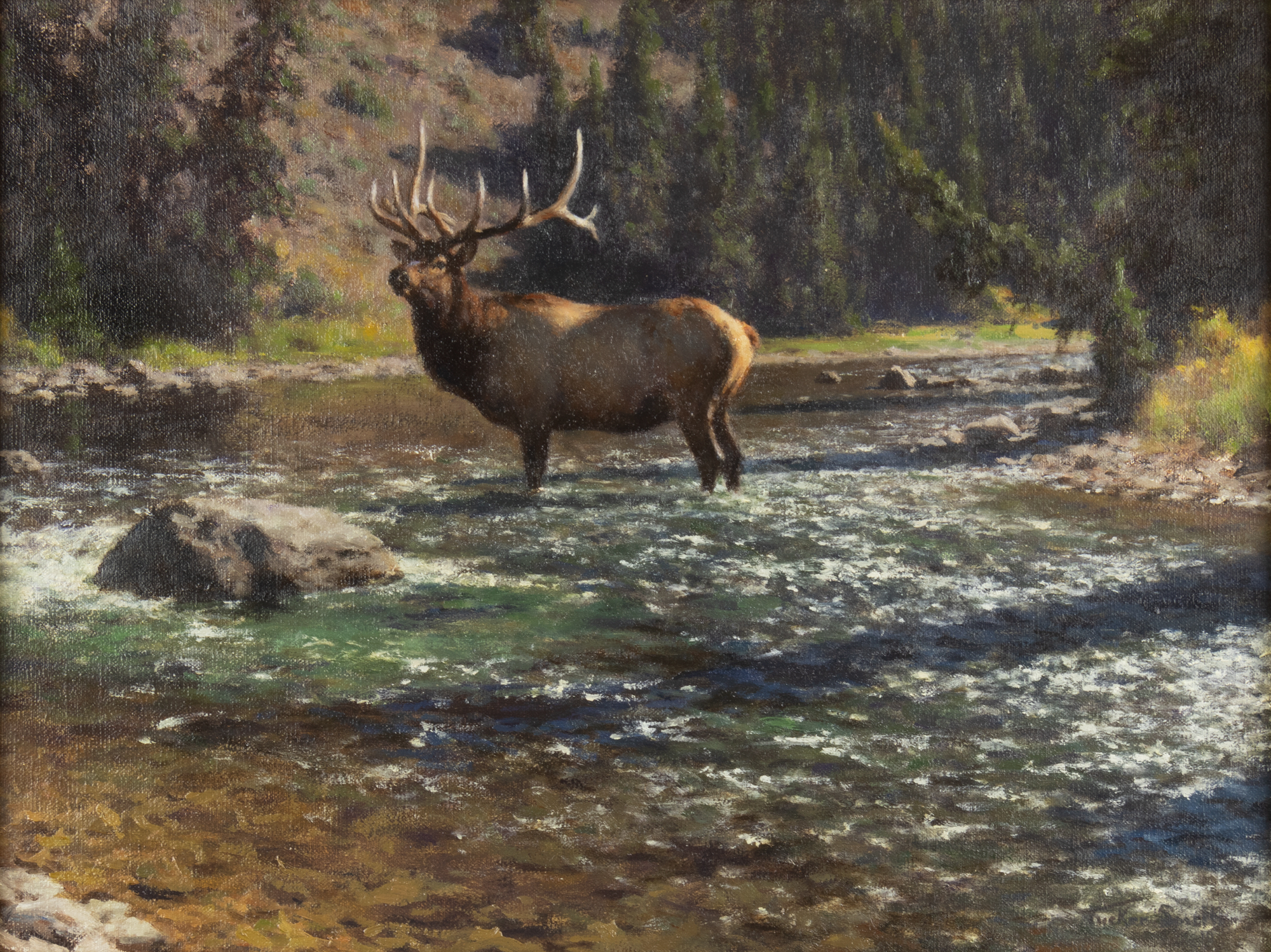 Tucker Smith Crossing the Hoback, 2010 oil on canvas 12 x 16